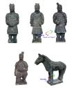 21cm chinesische Terracotta Krieger Fengshui Figure 5 Teilen